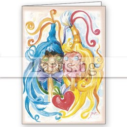 Двойна картичка PD-0019 с артистичен дизайн