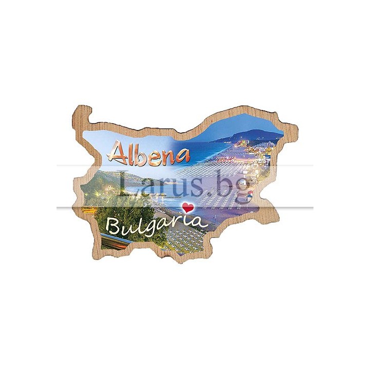 Магнитен сувенир Албена - Карта на България | Сувенири
