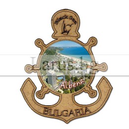 Магнитен сувенир Албена - Котва и корабен рул