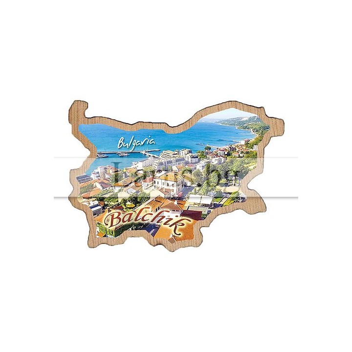 Магнитен сувенир Балчик - Карта на България | 12-mdBA-0001