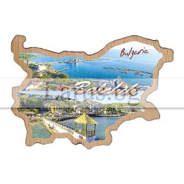 Магнитен сувенир Балчик - карта на България | 12-mdBA-0002