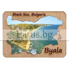 Магнитен сувенир Бяла с дървен елемент 12-mdBQ-0009