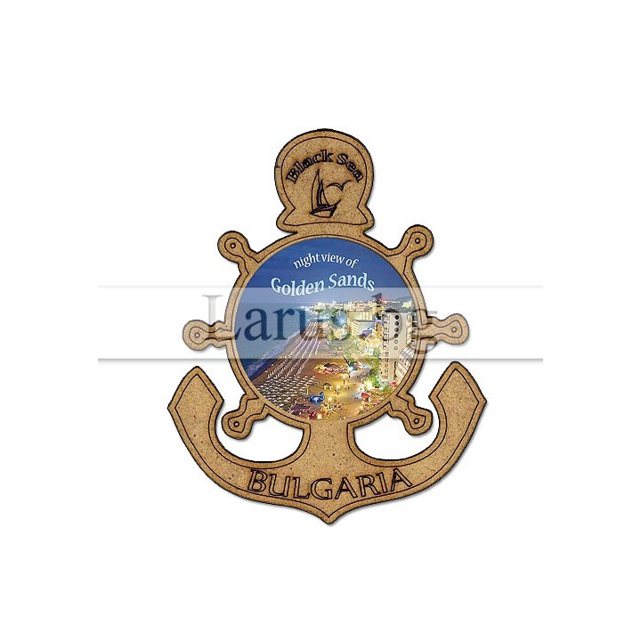 Магнитен сувенир Златни пясъци - котва и рул