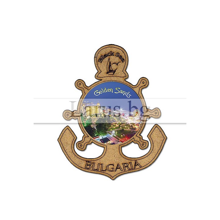 Магнитен сувенир Златни пясъци - котва | 12-mdGS-0026