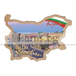 Магнитен сувенир Несебър - Карта на България