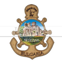 Магнитен сувенир Несебър - Котва и Рул (12-mdNE-0032)