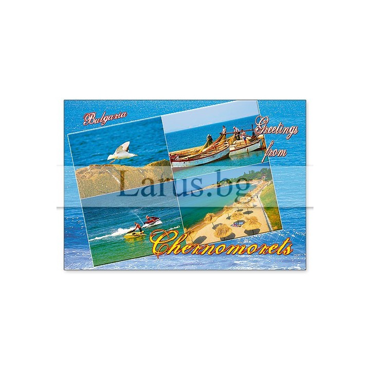 Пощенска картичка Черноморец - Летни изгледи от България