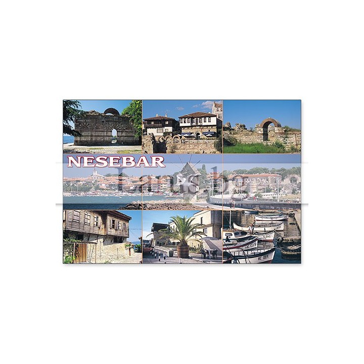 Пощенска картичка Несебър - Колаж от забележителности