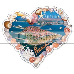 Пощенска картичка Несебър - сувенир с форма на сърце