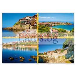 Пощенска картичка Созопол - изгледи от морето 1-SZ-0087