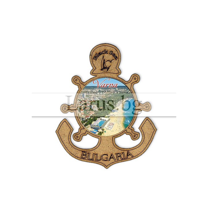 Магнитен сувенир Варна - котва и корабен рул | 12-mdVN-0011