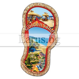 Магнитен сувенир Златни пясъци - джапанка