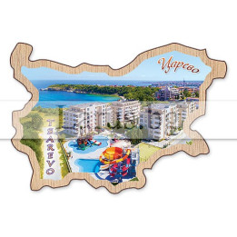 Магнитен сувенир Царево - Карта на България