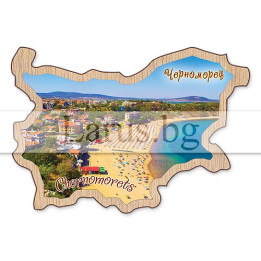 Магнитен сувенир Черноморец - Карта на България