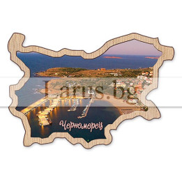 Магнитен сувенир Черноморец - Карта на България