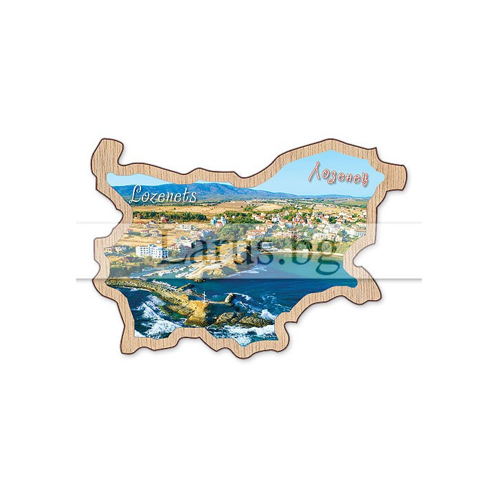 Магнитен сувенир Лозенец - Карта на България | 12-mdLO-0014