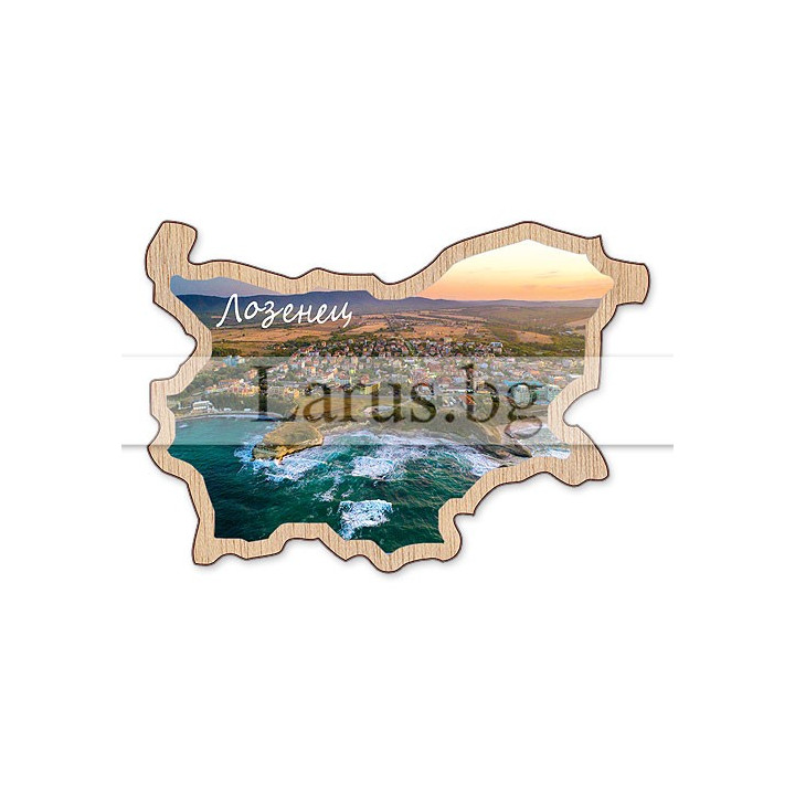 Магнитен сувенир Лозенец - карта на България | Сувенири за хладилник