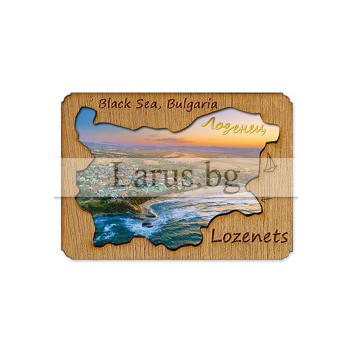 Магнитен сувенир Лозенец с дървен елемент 12-mdLO-0016