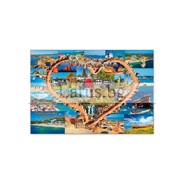 Пощенска картичка България - Колаж със забележителности