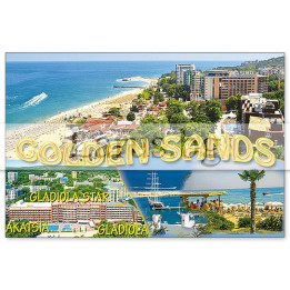 Магнитен сувенир Златни Пясъци- „Плочка“ 12-mhGS-0032