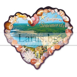 Магнитен сувенир Синеморец сърце - сувенири от България