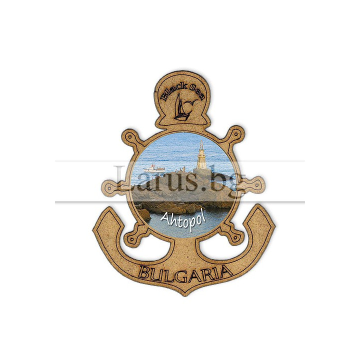 Магнитен сувенир Ахтопол - Котва и рул | Сувенири от България