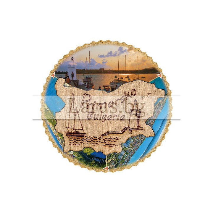 Магнитен сувенир Приморско с ротационен елемент - 12-mdPR-0013