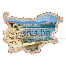 Магнитен сувенир Равда - карта на България | Сувенири от морето