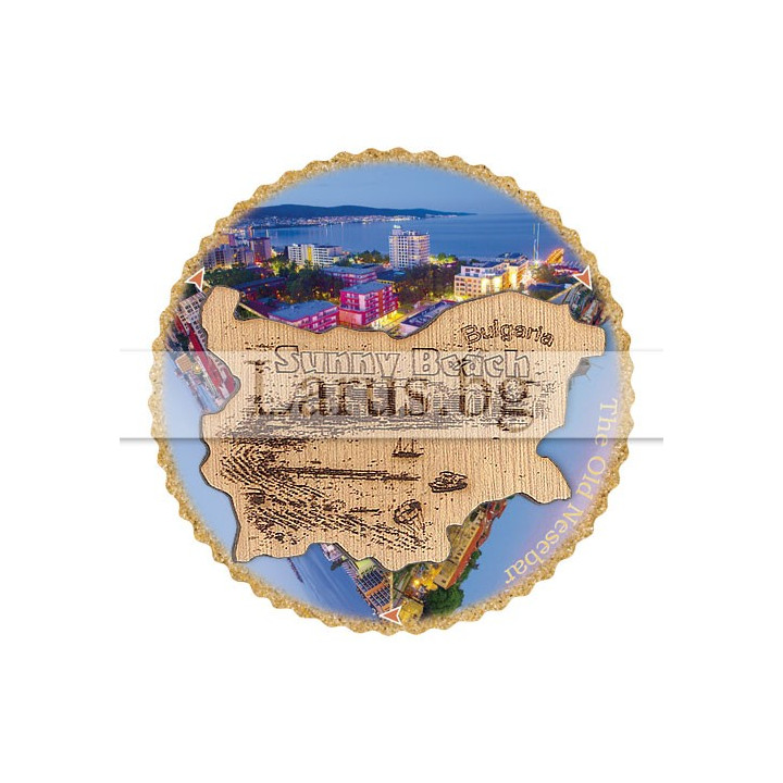 Магнитен сувенир Слънчев Бряг с въртящ се елемент
