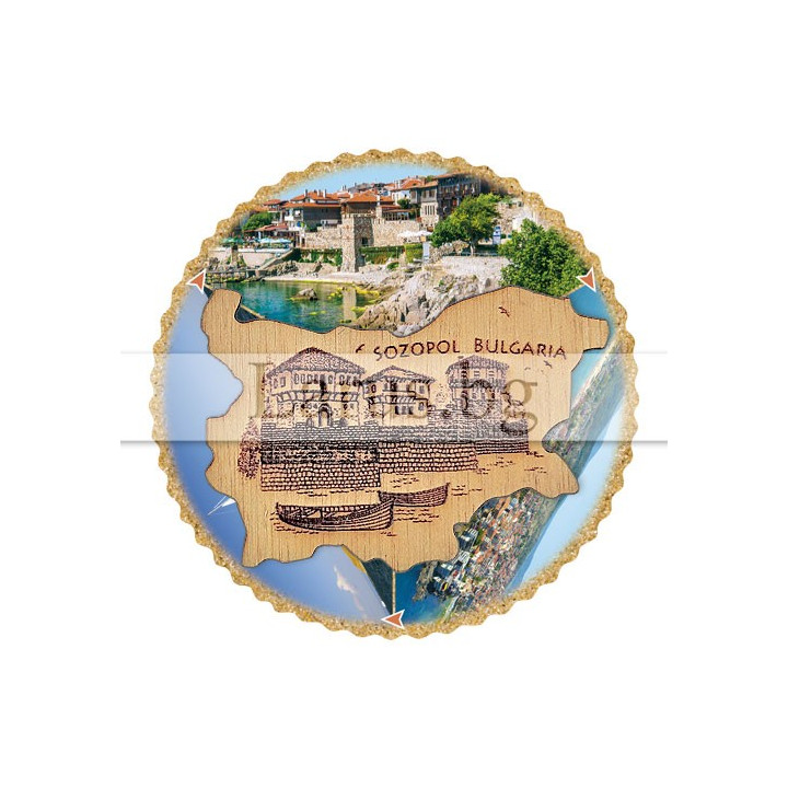 Магнитен сувенир Созопол с въртящ се елемент - 12-mdSZ-0015