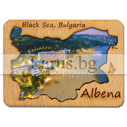 Магнитен сувенир Албена с дървен елемент 12-mdAL-0023