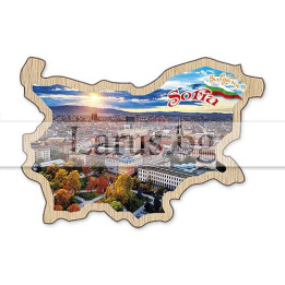 Магнитен сувенир София - карта на България | 12-mdSO-0008