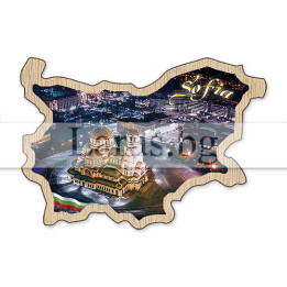 Магнитен сувенир София - карта на България
