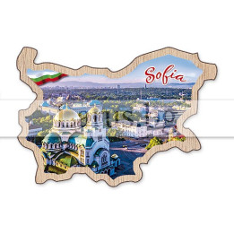 Магнитен сувенир София - карта на България | 12-mdSO-0010