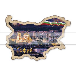 Магнитен сувенир София - Карта на България | 12-mdSO-0011