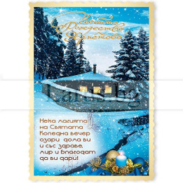 Коледна магнит-картичка със зимен пейзаж 15-NSF-0049