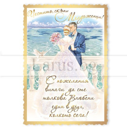 Магнит-картичка за сватба - Младоженци 15-PMF-0058