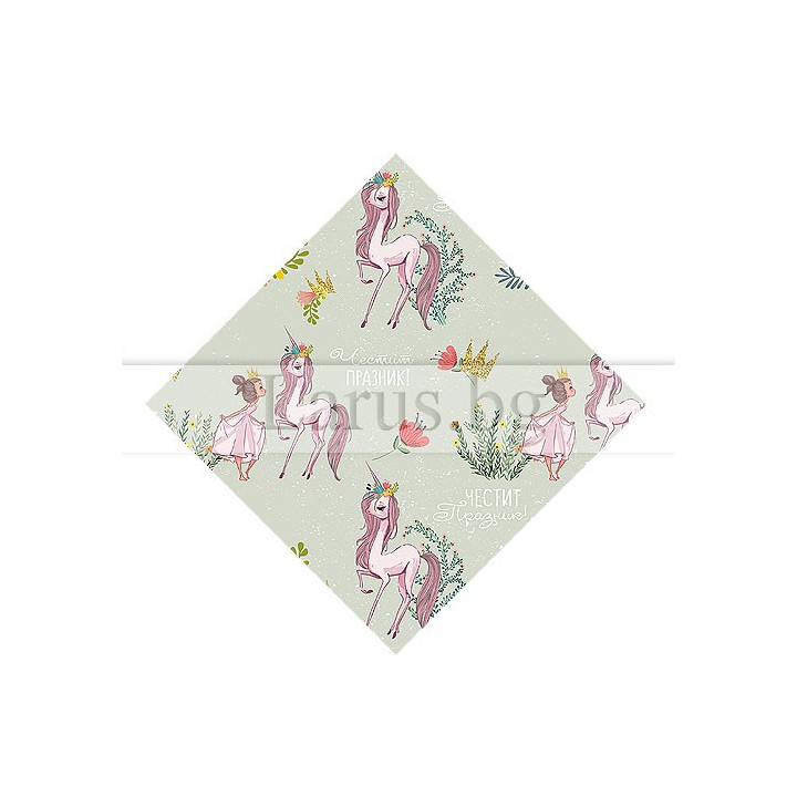 Детска опаковъчна хартия с еднорози - 14-PG-0094