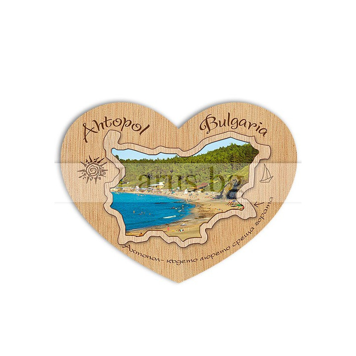 Дървен магнитен сувенир Ахтопол - 12-mdAH-0014