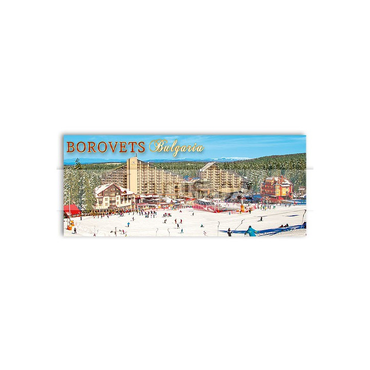 Дървен магнитен сувенир Боровец - България