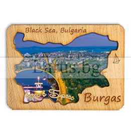 Магнитен сувенир Бургас - МДФ сувенир за хладилник