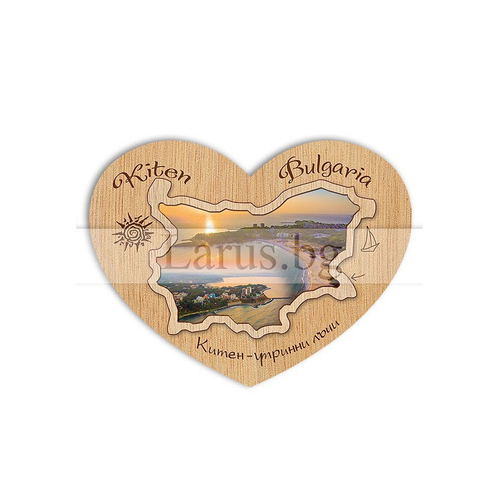 Магнитен сувенир Китен с дървен елемент 12-mdKI-0021