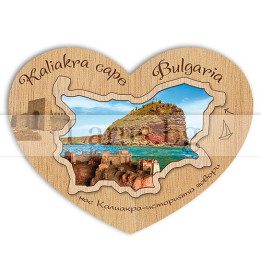 Дървен магнитен сувенир Калиакра - 12-mdKK-0006