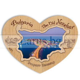 Дървен магнитен сувенир „Старият Несебър“ - 12-mdNE-0052
