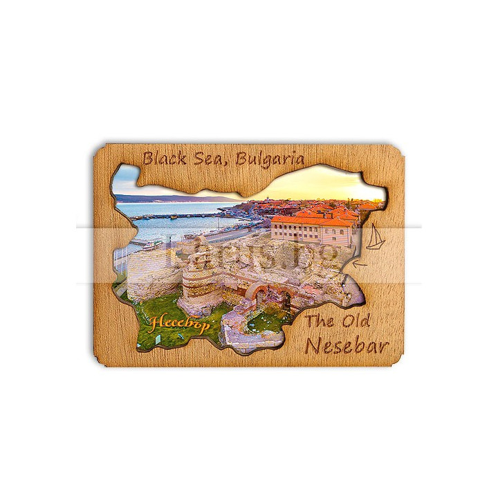 Магнитен сувенир Несебър - Дървен сувенир от България