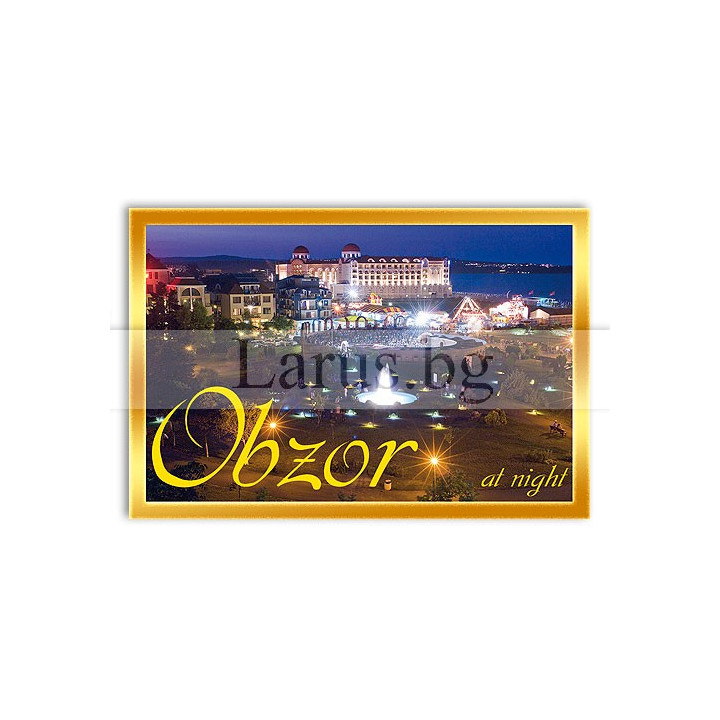 Магнитен сувенир Обзор - нощен изглед | Сувенири от България
