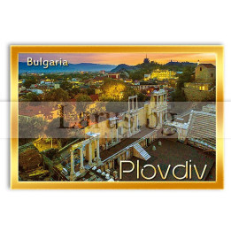 Дървен магнитен сувенир Пловдив - Античен театър