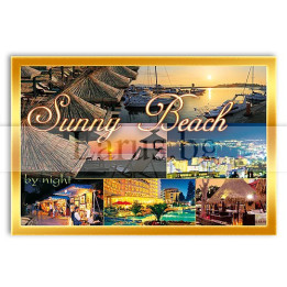 Магнитен сувенир Слънчев бряг - нощен пейзаж