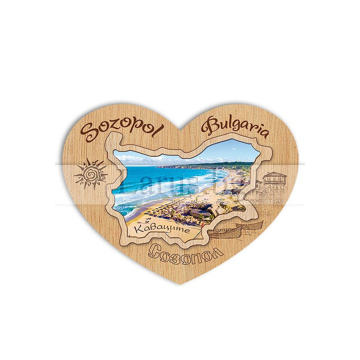 Магнитен сувенир Созопол - Каваците | Дървен сувенир