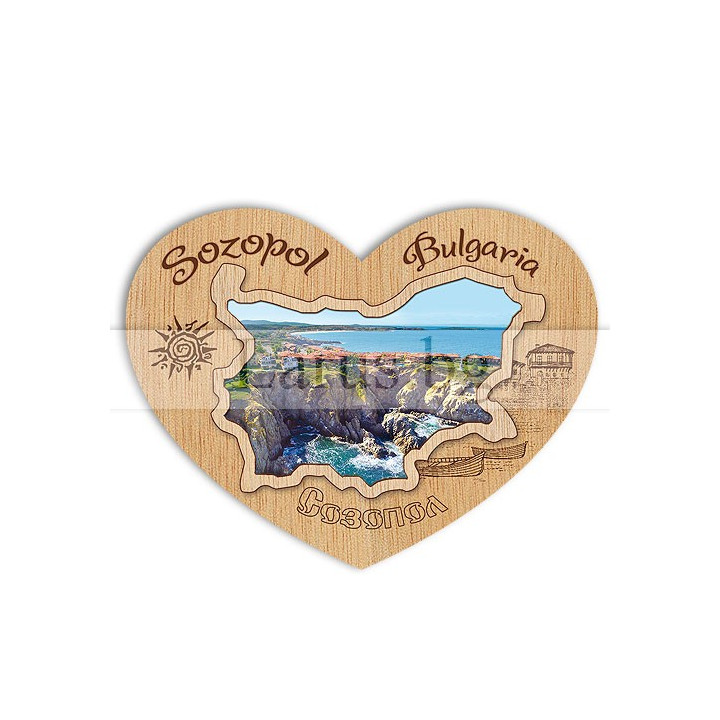 Магнитен сувенир Созопол - Дървен сувенир от България